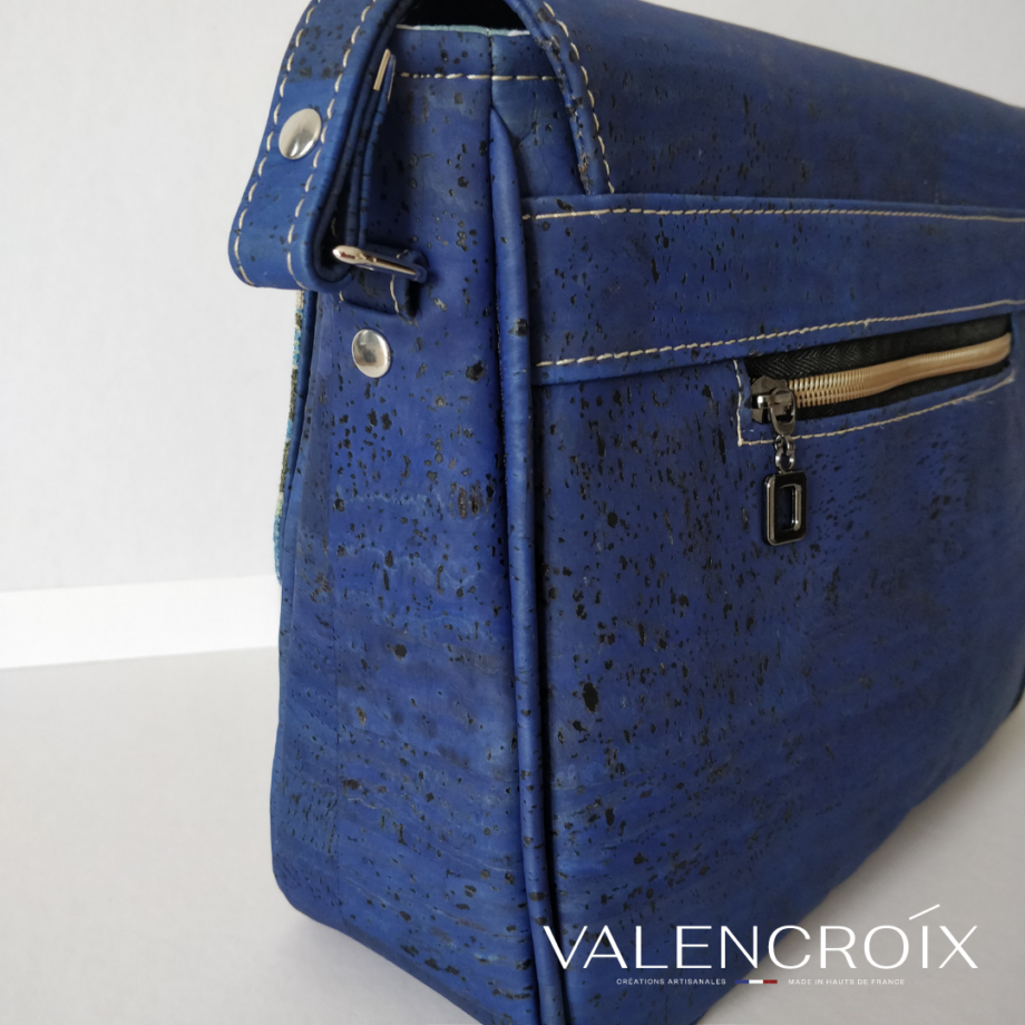Sac à main Agustina - liège marine et lin