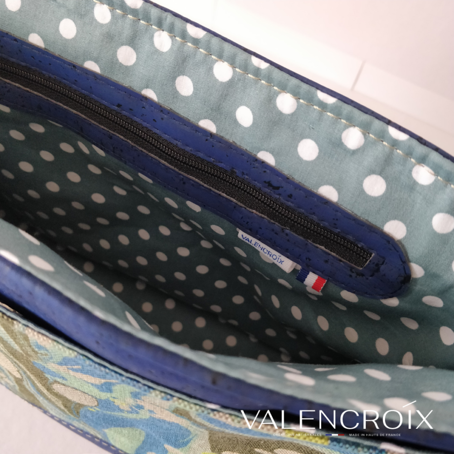 Sac à main Agustina - liège marine et lin