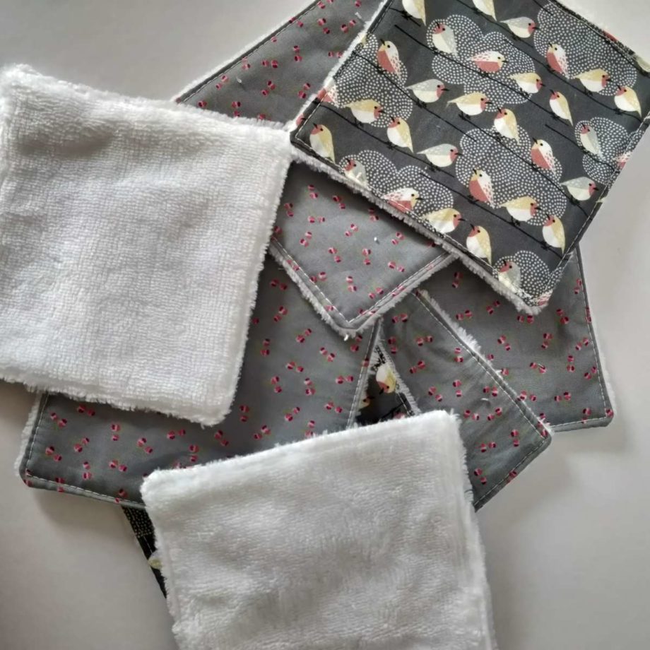 Lingettes lavables "oiseaux"