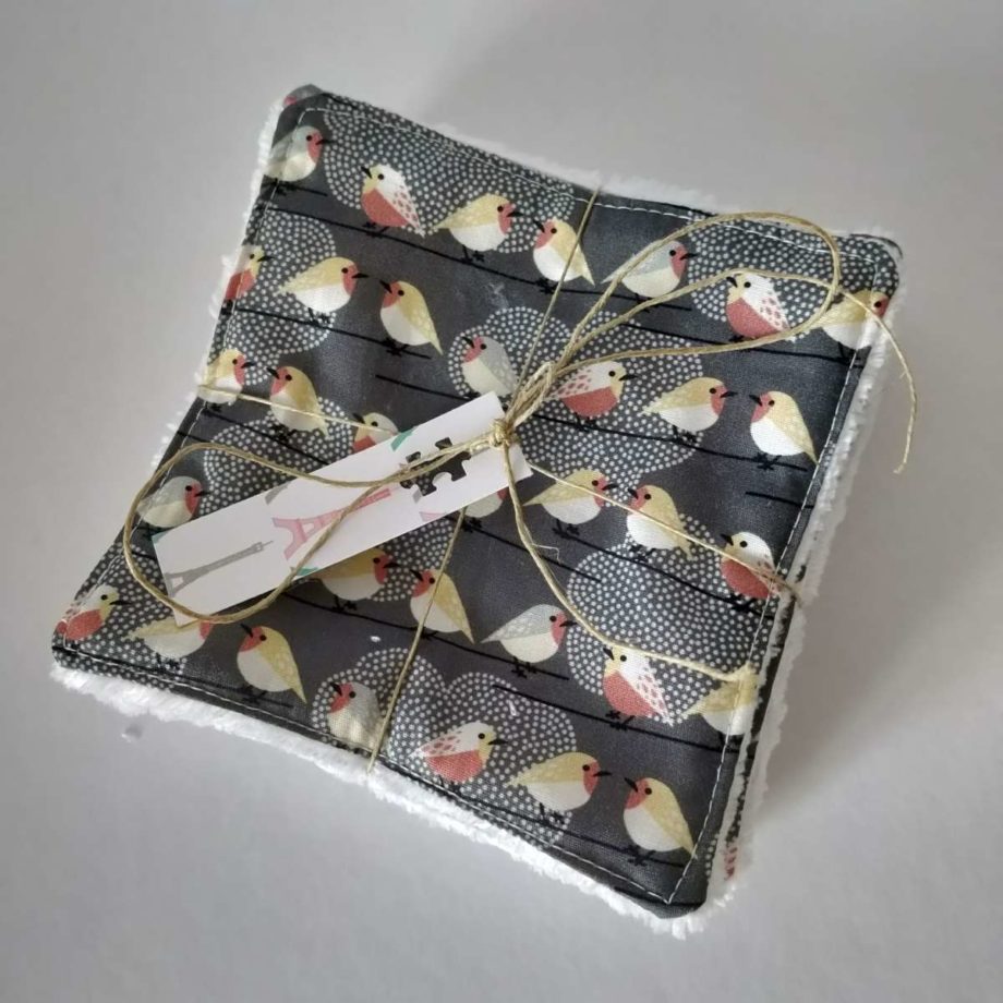 Lingettes lavables "oiseaux"