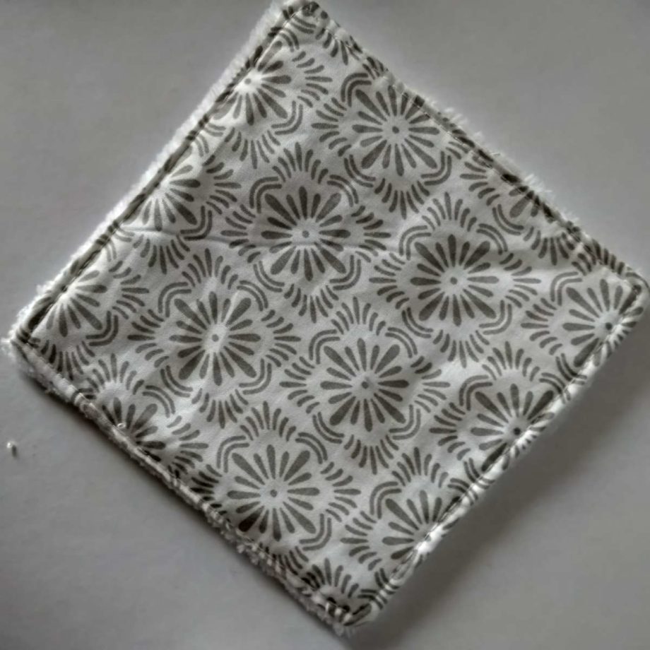 Lingettes lavables - 8 grandes lingettes "rose/gris"