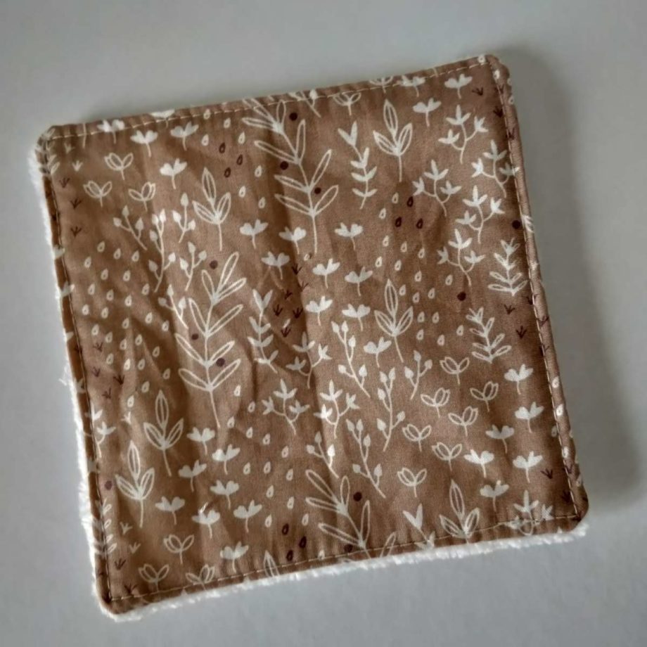 Lingettes lavables - 8 grandes lingettes "rose/gris"