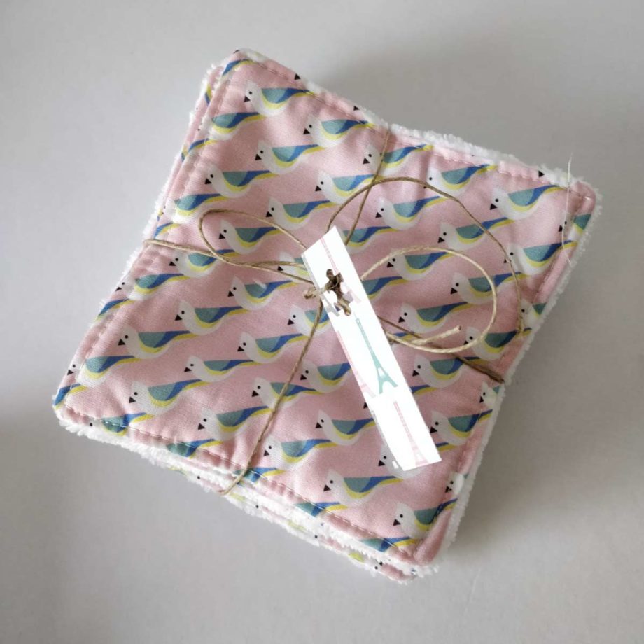 Lingettes lavables "oiseaux"