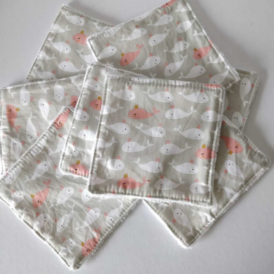 Lingettes lavables "baleine"