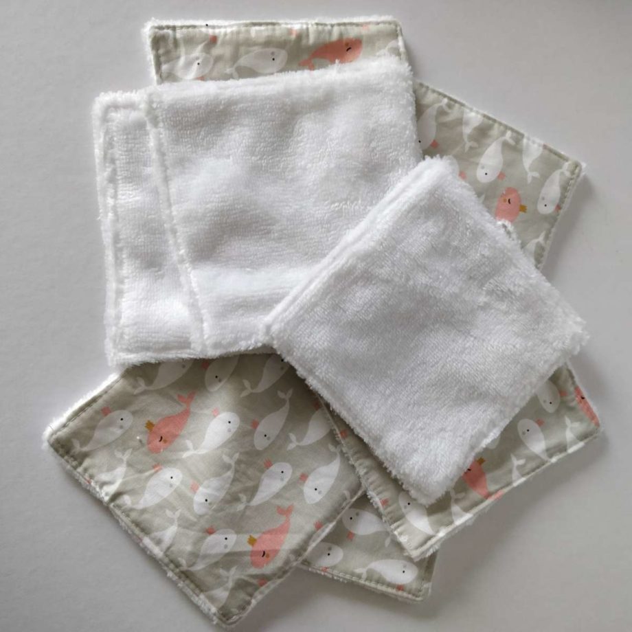 Lingettes lavables "baleine"