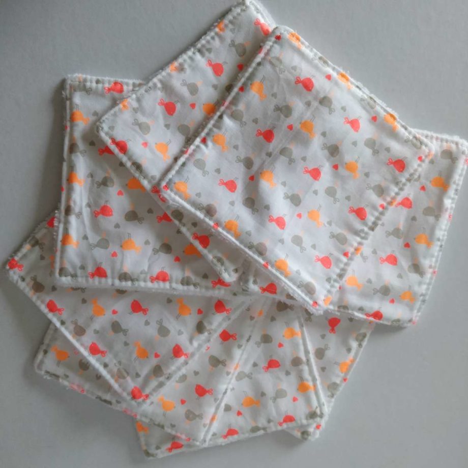 Lingettes lavables "oiseaux"