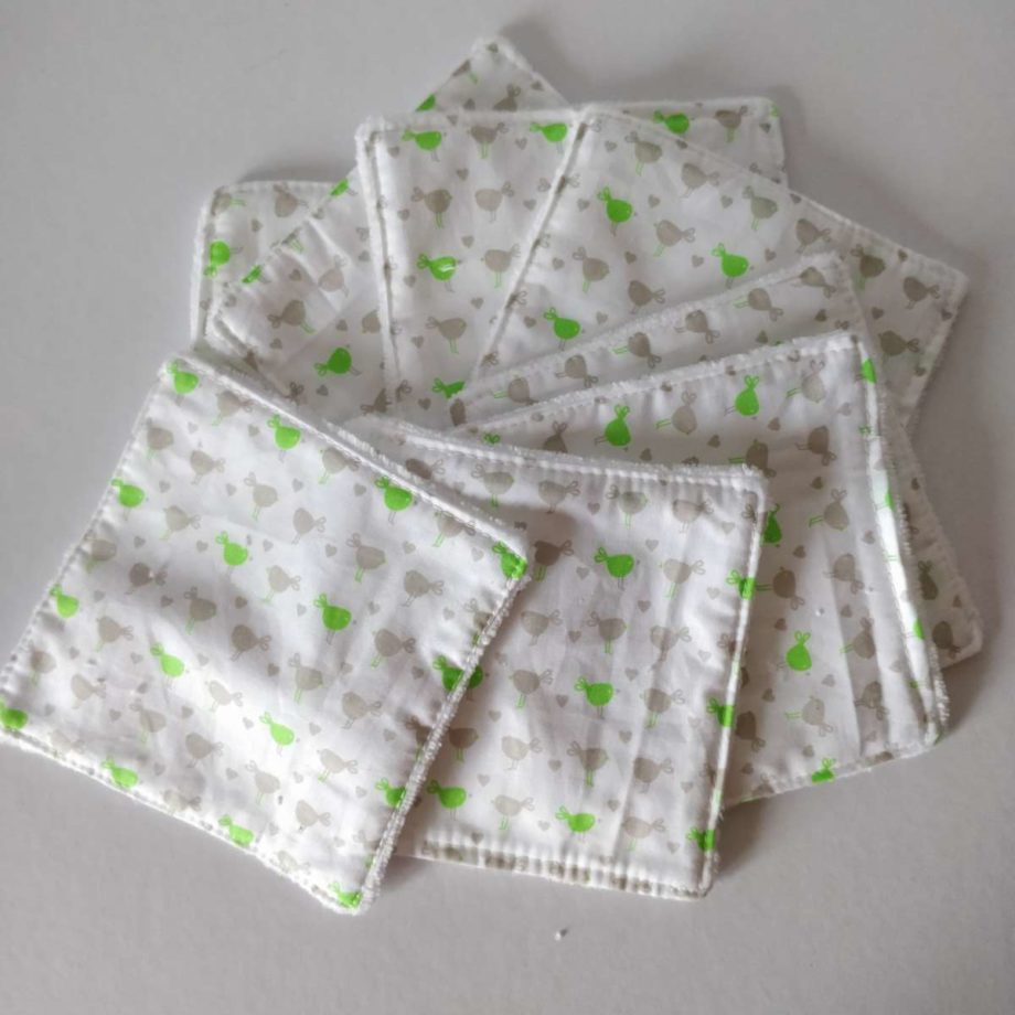 Lingettes lavables "oiseaux"