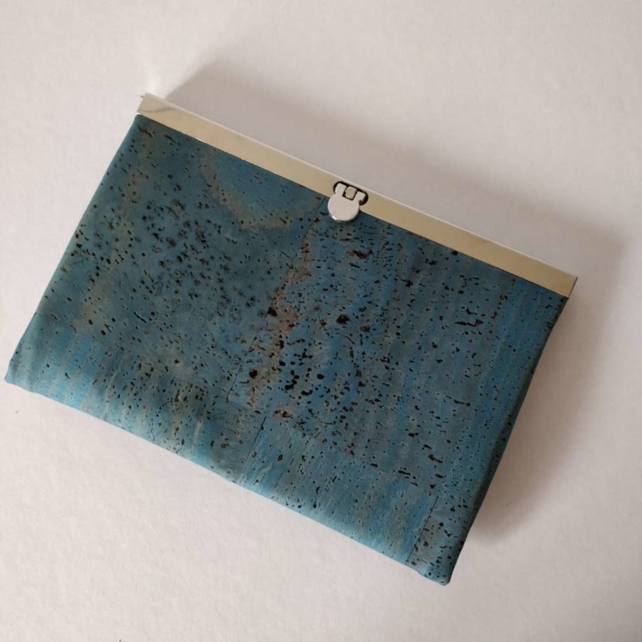 Portefeuille liège - bleu