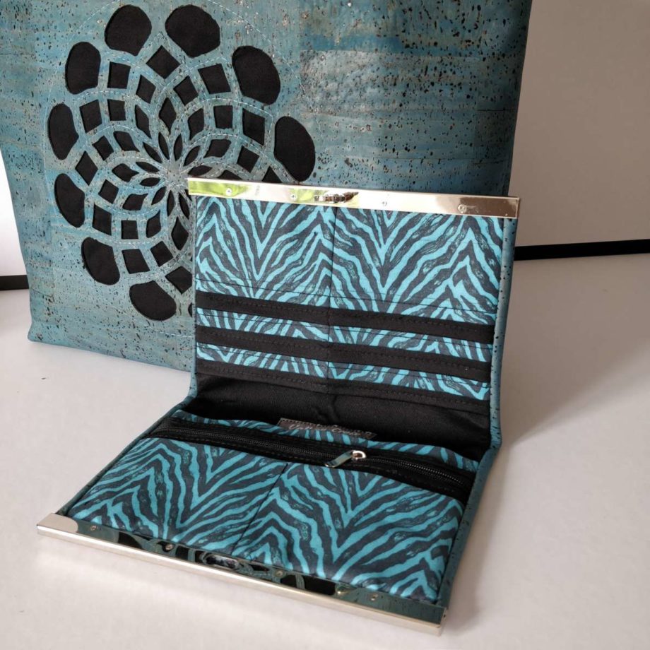 Portefeuille liège - bleu