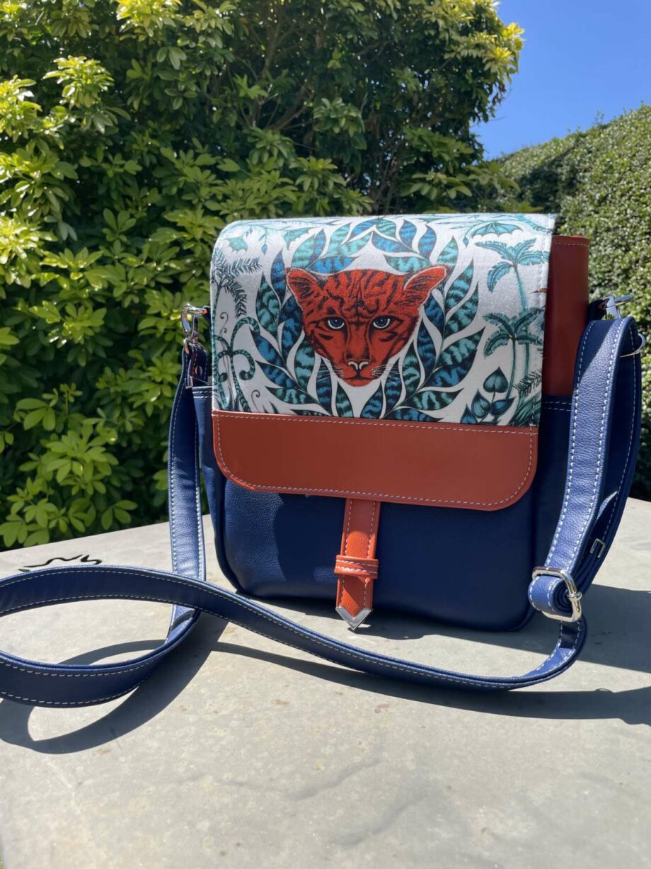 Sac  "tête de tigre" orange-marine