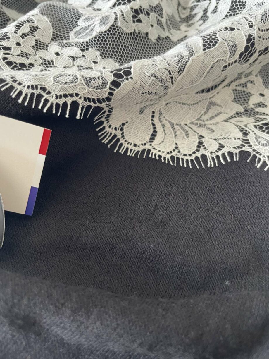 Écharpe en laine et dentelle de Calais-Caudry® - noir/écru
