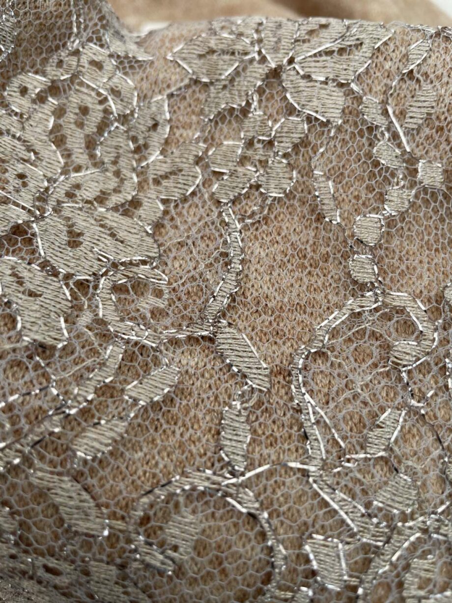 Snood dentelle Calais-Caudry beige noisette/doré - Valencroix