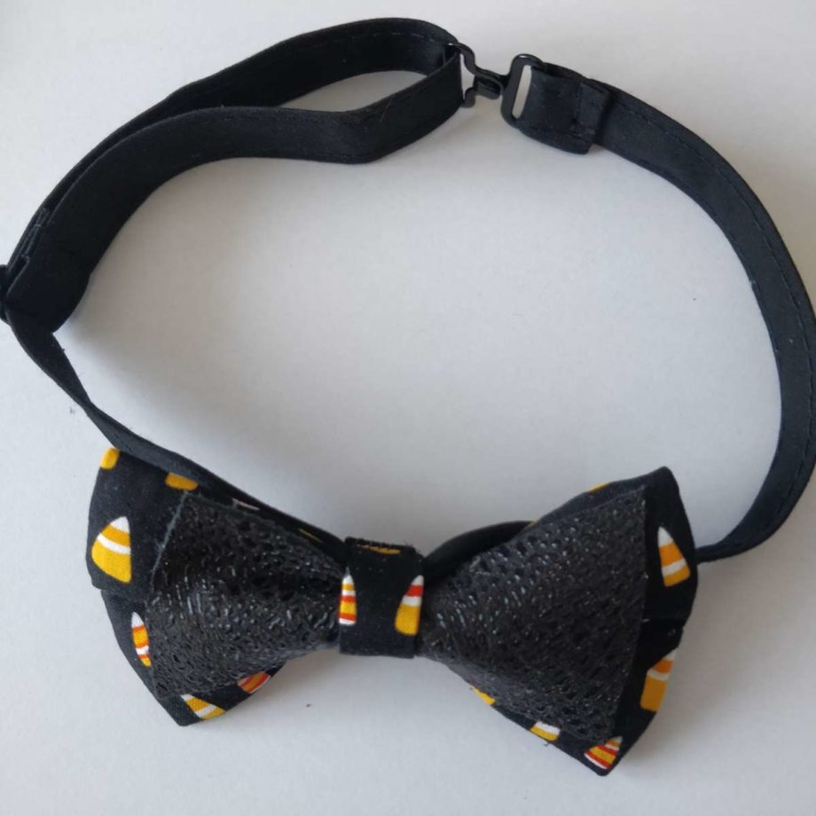 Nœud papillon adulte imprimé - cuir noir grenu