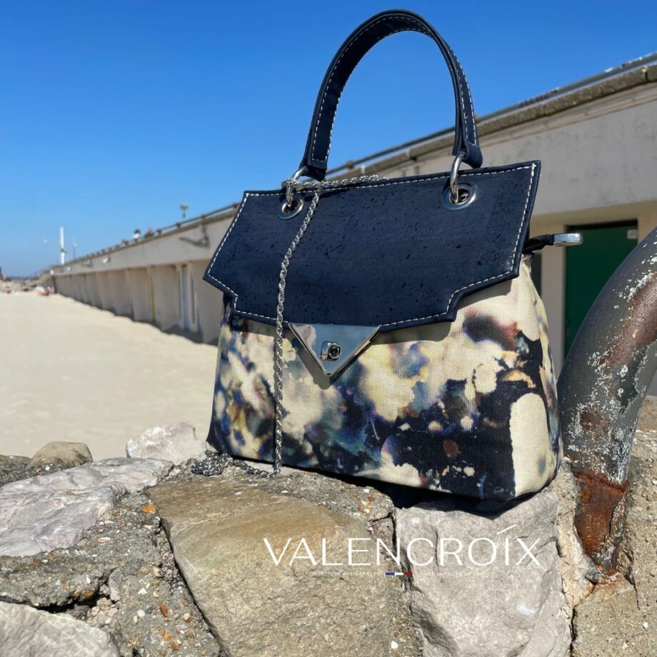 Sac à main  Aria aquarelle bleu - Valencroix