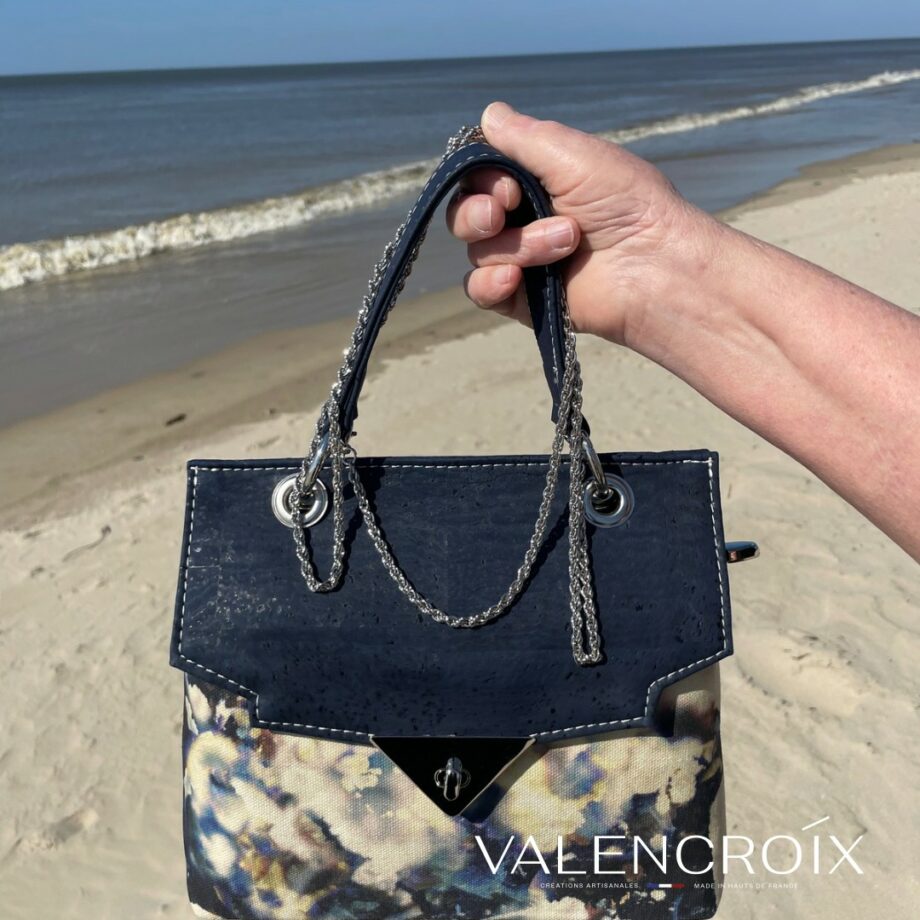 Sac à main  Aria aquarelle bleu - Valencroix