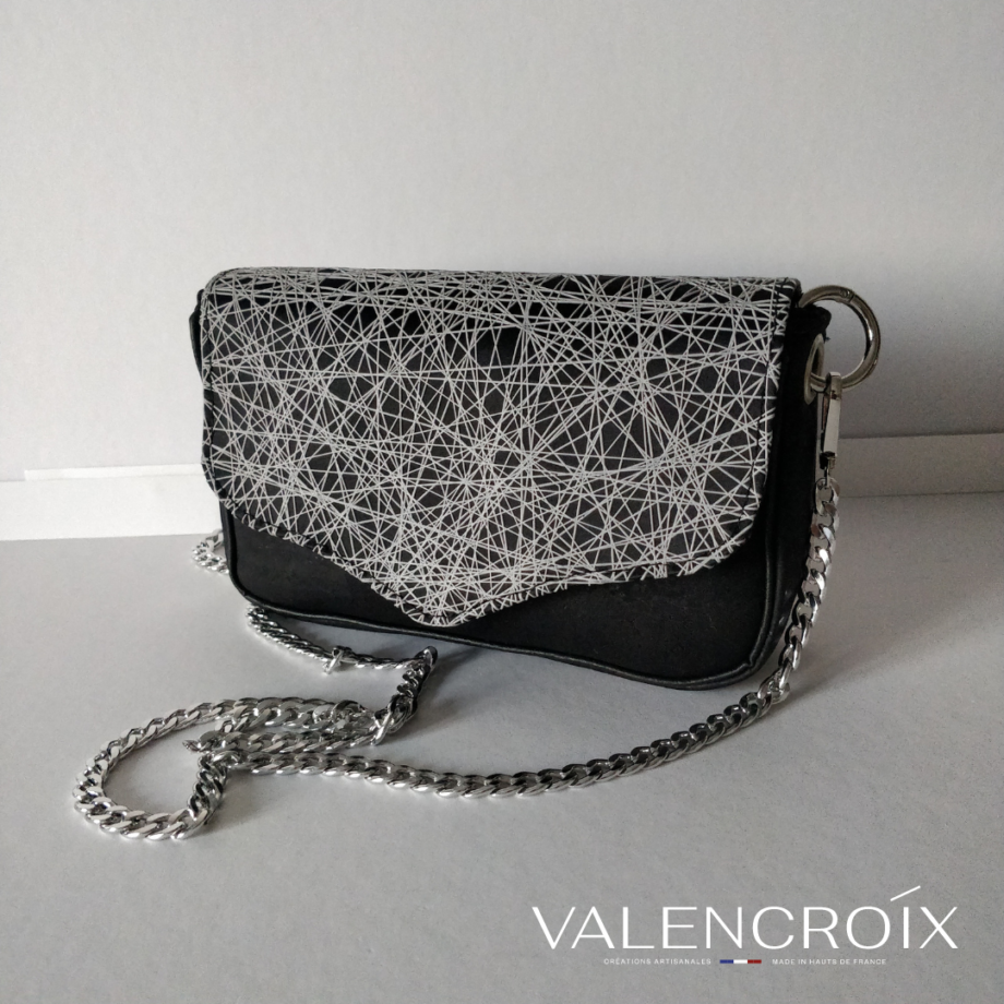 Sac Esmeralda liège noir et simili 3D