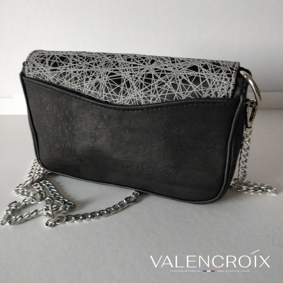 Sac Esmeralda liège noir et simili 3D