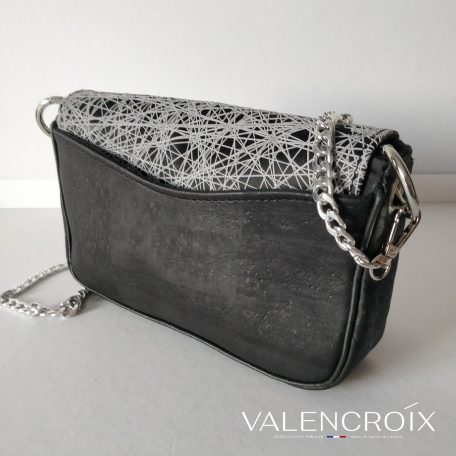 Sac Esmeralda liège noir et simili 3D