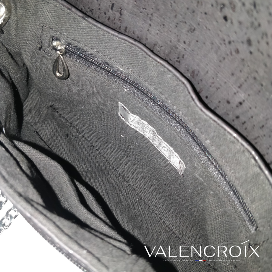 Sac Esmeralda liège noir et simili 3D
