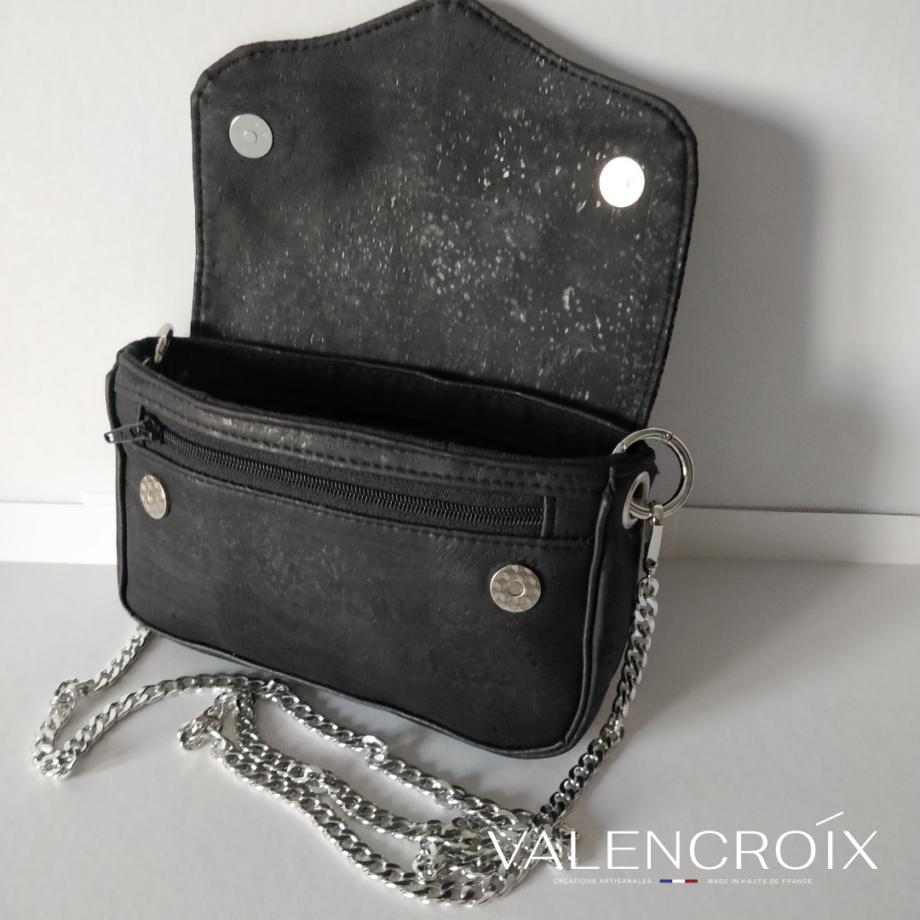 Sac Esmeralda liège noir et simili 3D