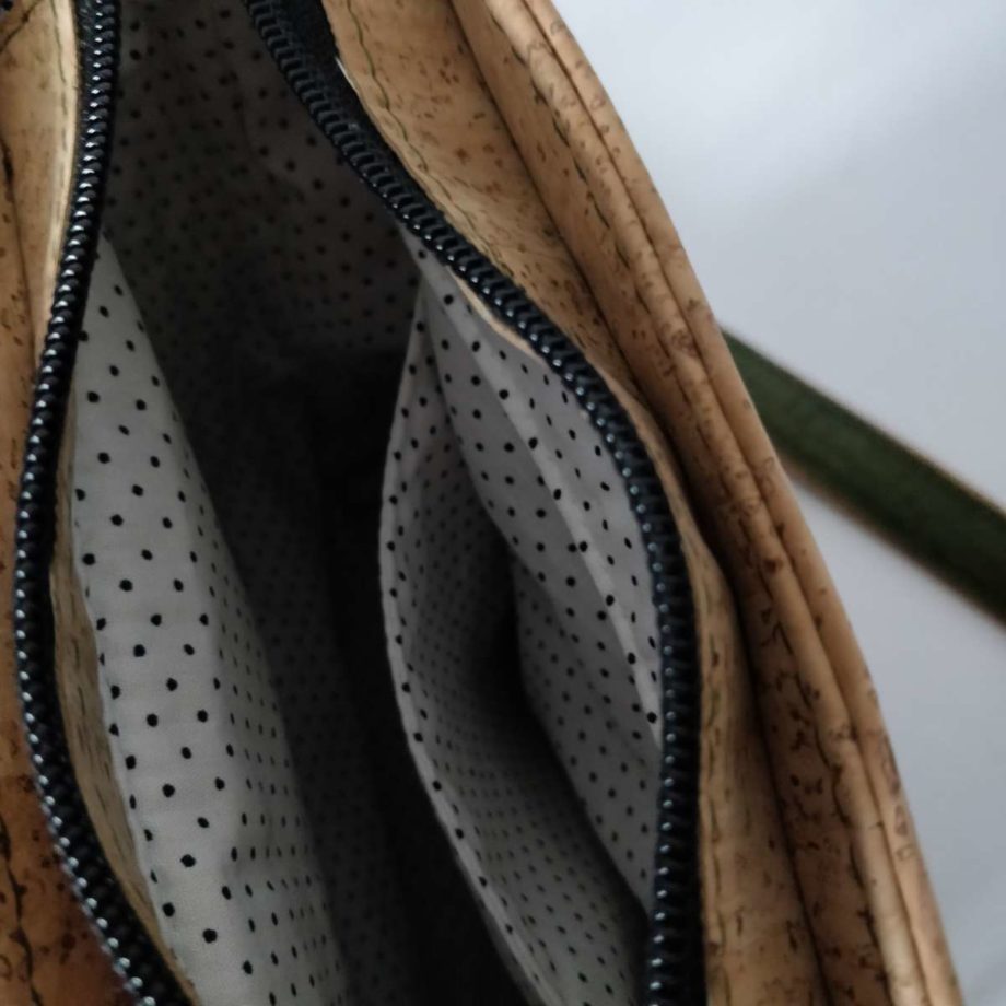 Sac bandoulière en liège - naturel et vert