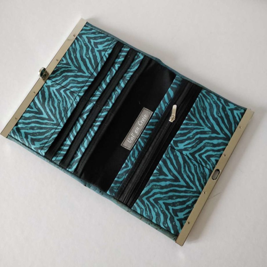 Portefeuille liège - bleu