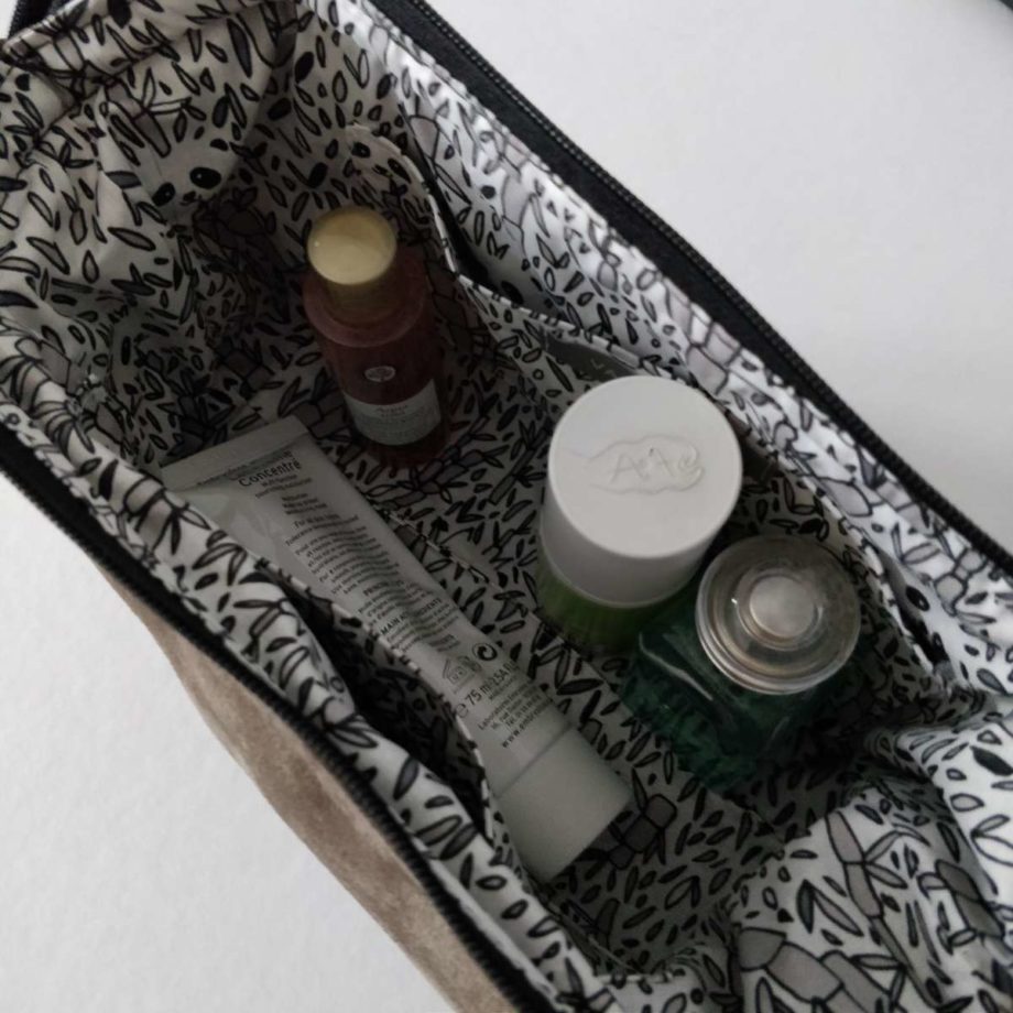Pochette trousse avec armature - taupe