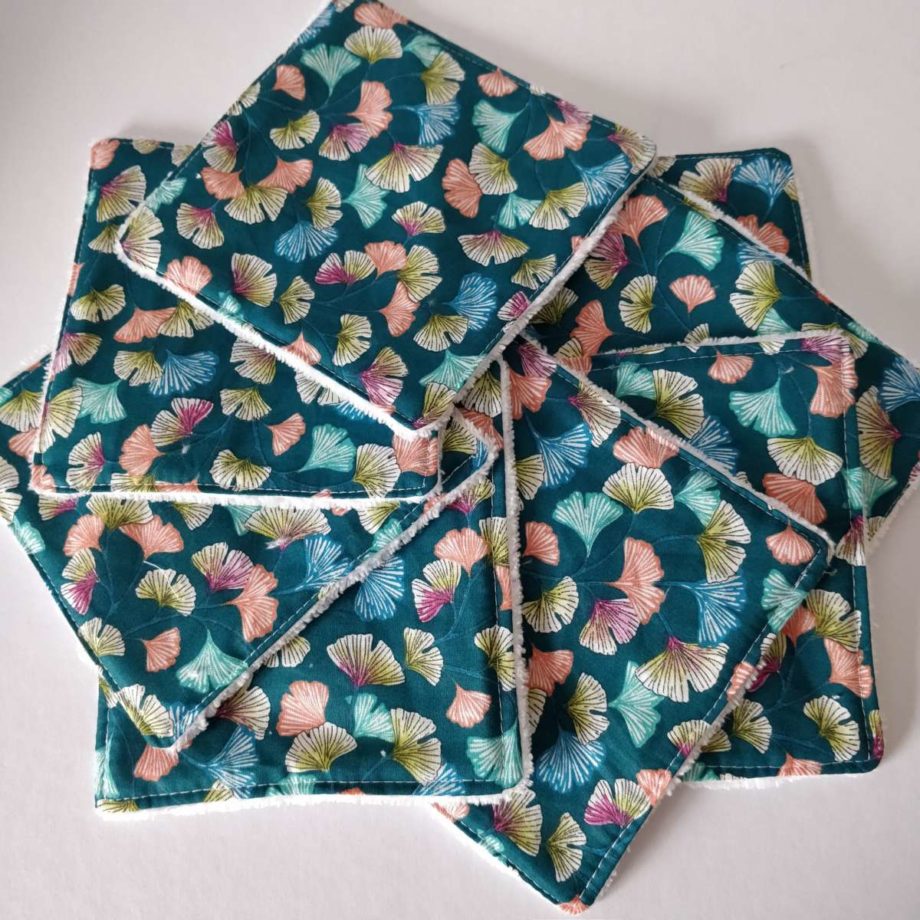 Lingettes lavables - 8 grandes lingettes "Aphrodite vert"