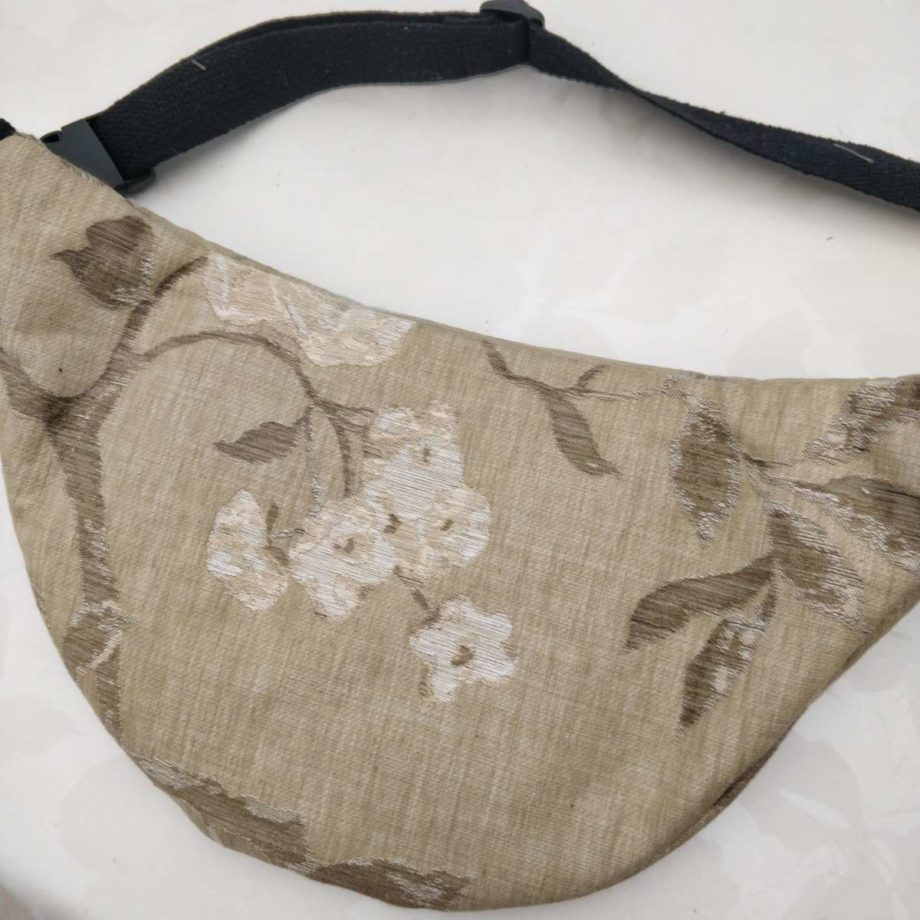 Sac banane XL tissu designer Tivoli beige - Valencroix