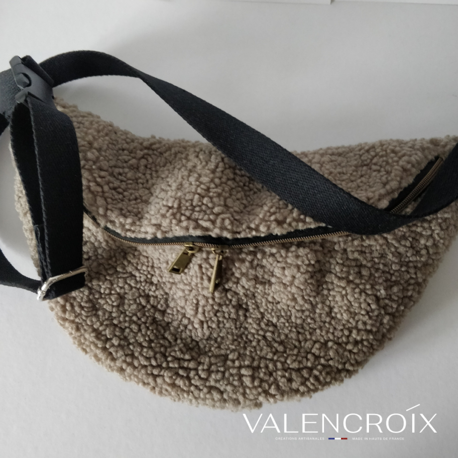 Sac banane moumoute taupe