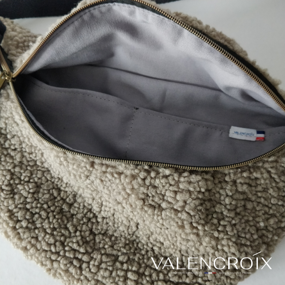 Sac banane moumoute taupe