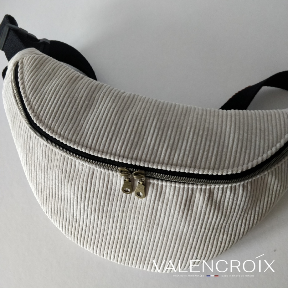 Sac banane OVER SIZE BANANA blanc/gris