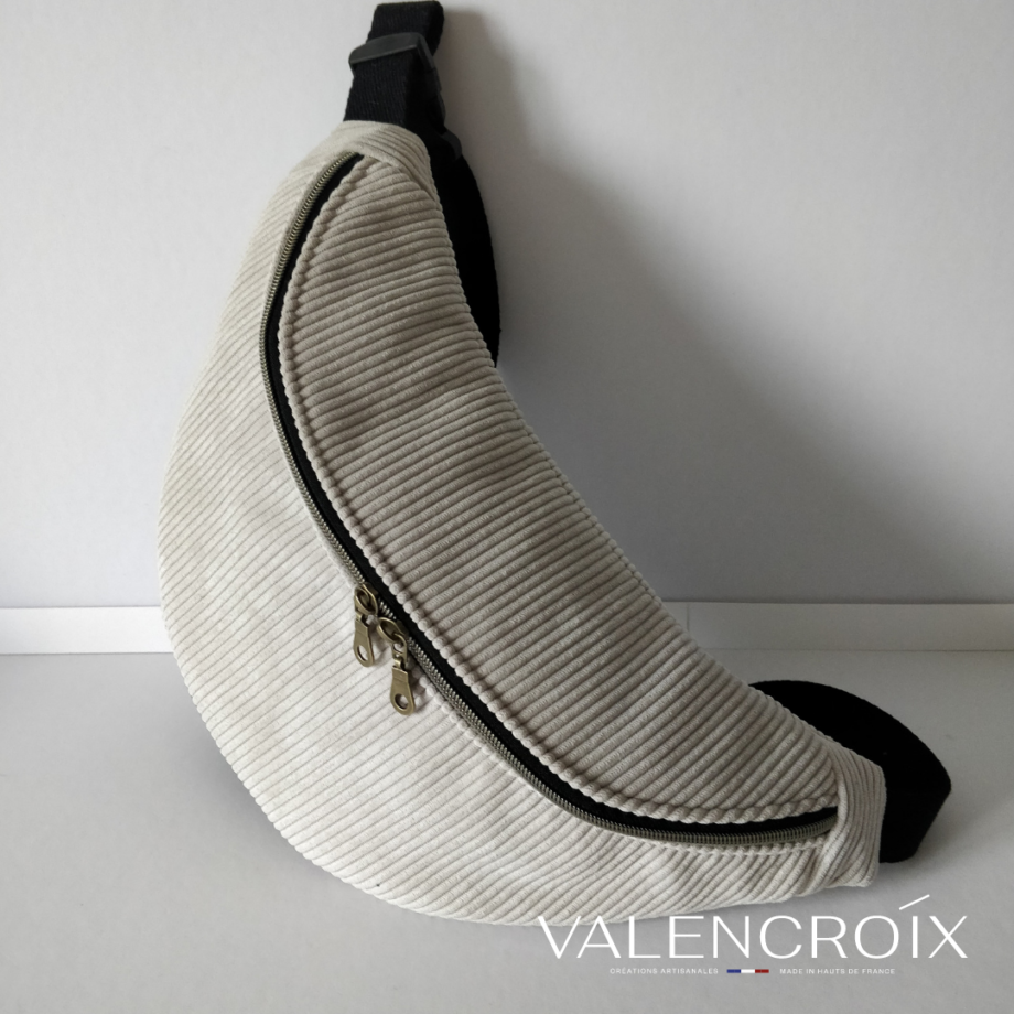 Sac banane OVER SIZE BANANA blanc/gris