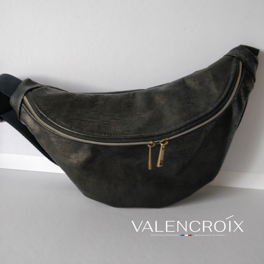 Sac banane simili marbré chocolat