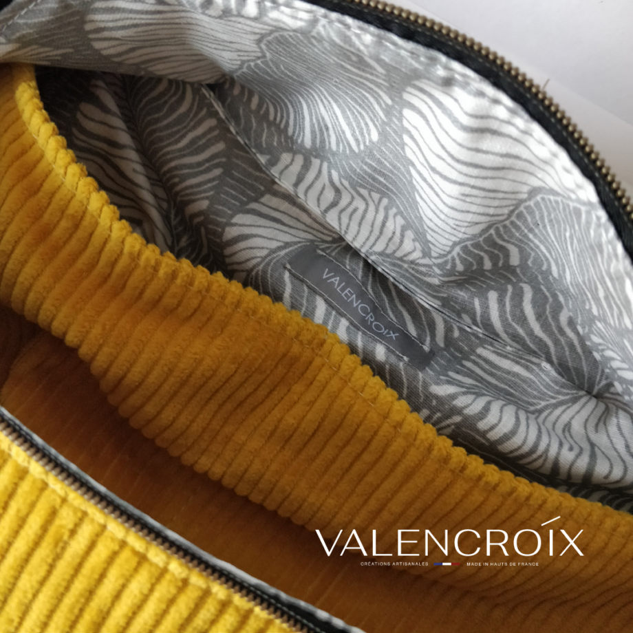 Sac banane velours côtelé jaune