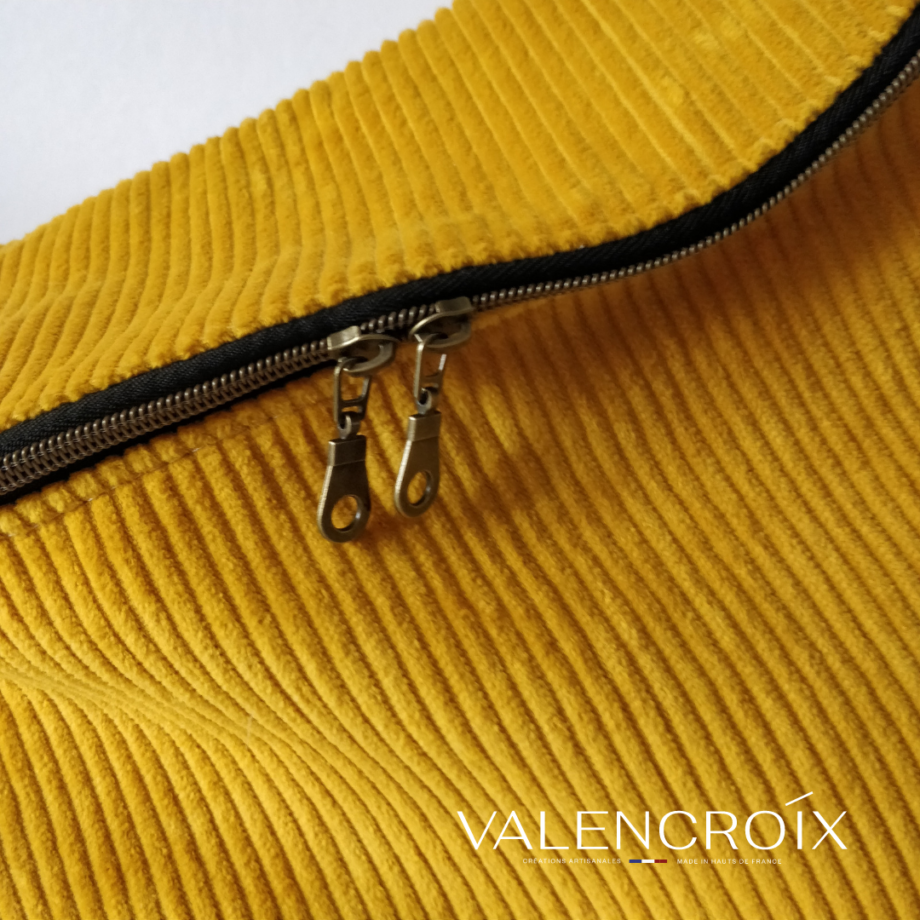 Sac banane velours côtelé jaune
