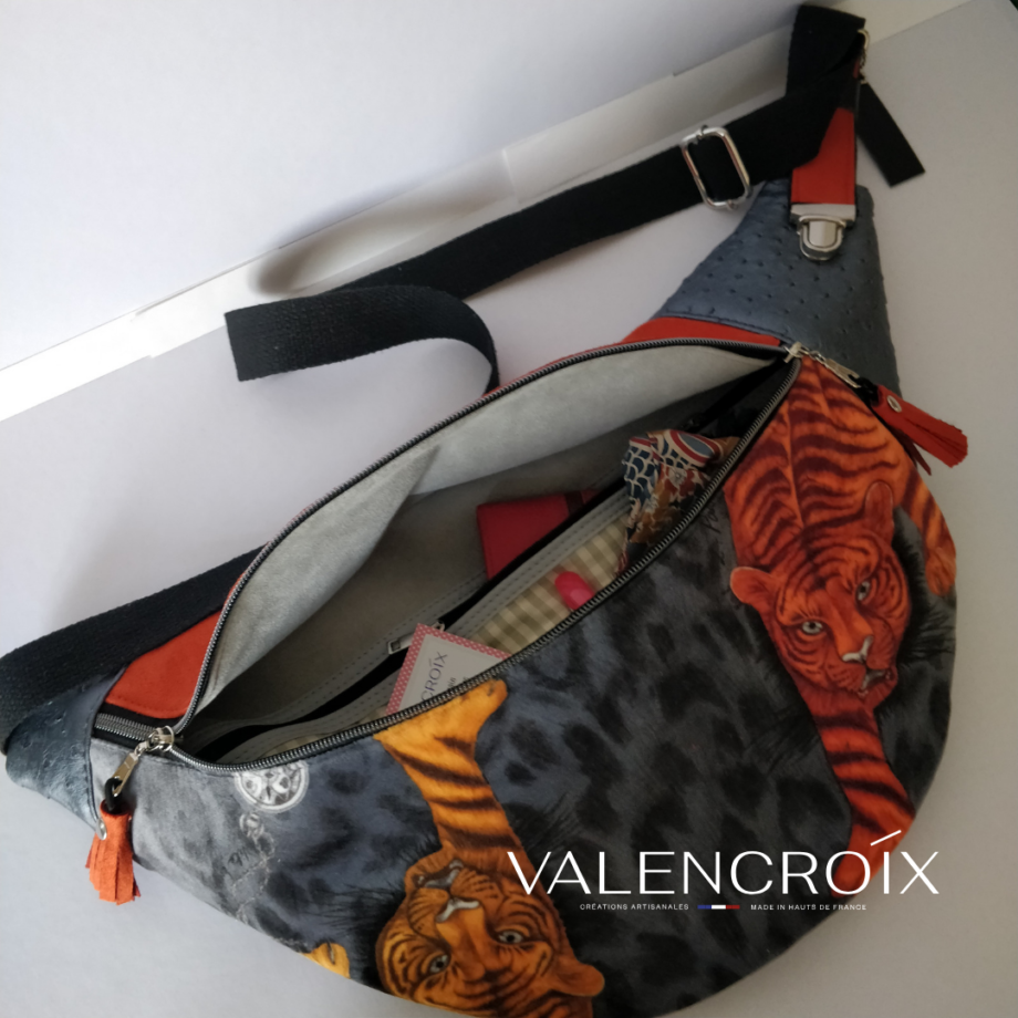 Sac banane XXL tissu designer Clarke & Clarke - Valencroix