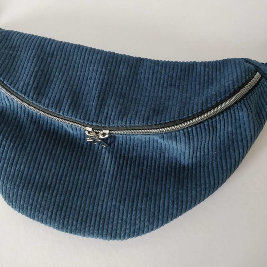 Sac banane XXL velours marine