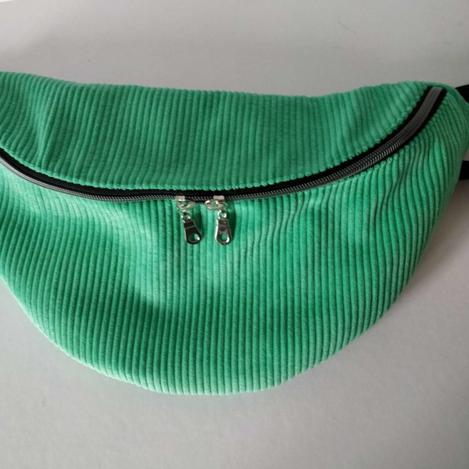 Sac banane XXL velours vert vif