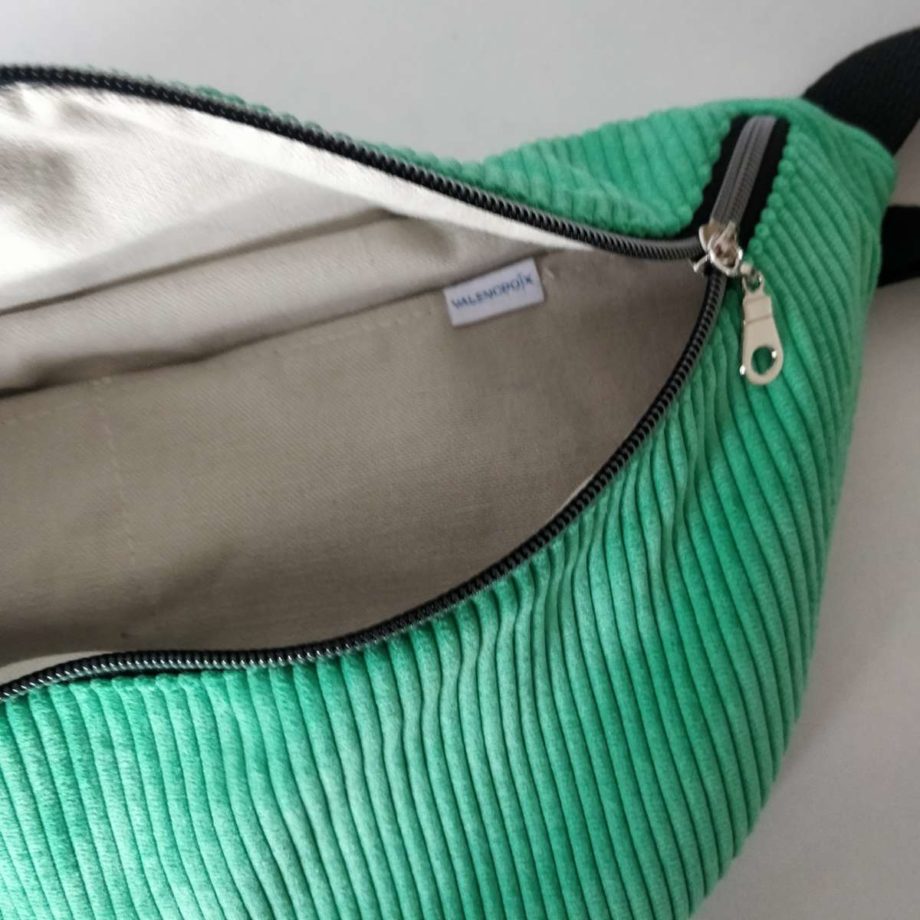 Sac banane XXL velours vert vif