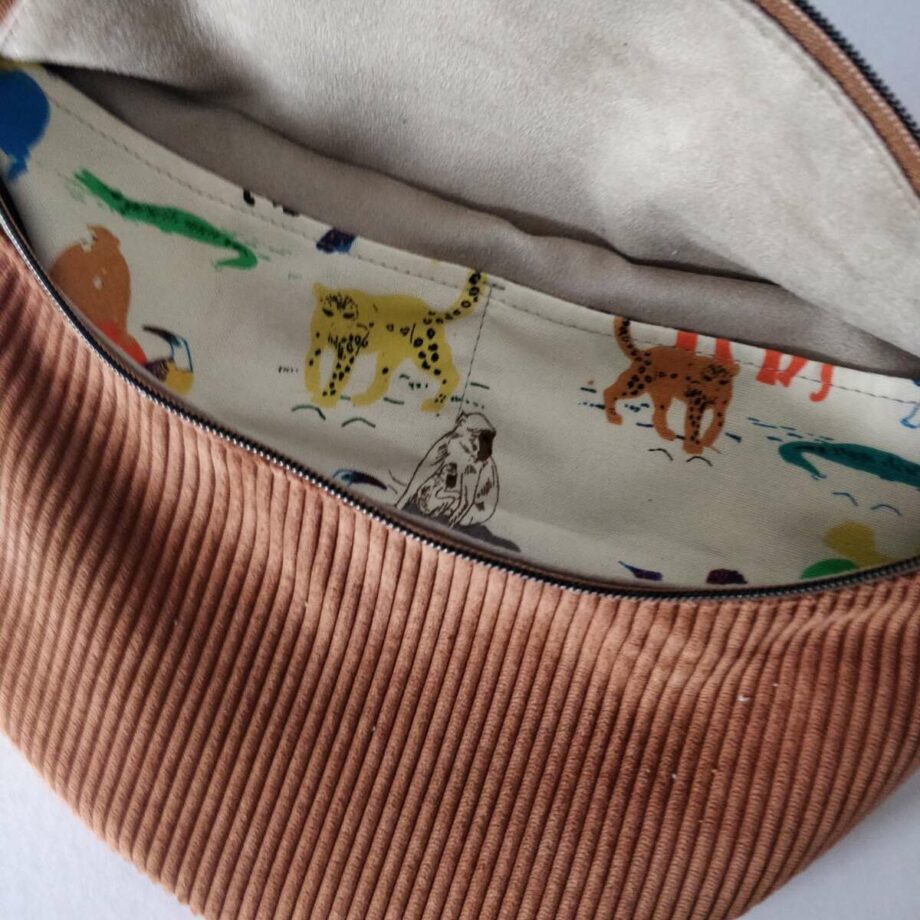Sac banane XL velours rouille - Valencroix