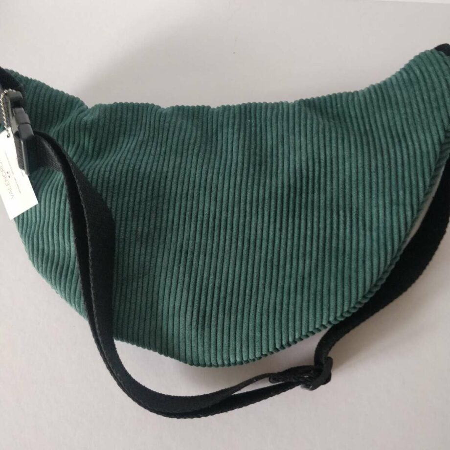 Sac banane XL velours vert sapin - Valencroix