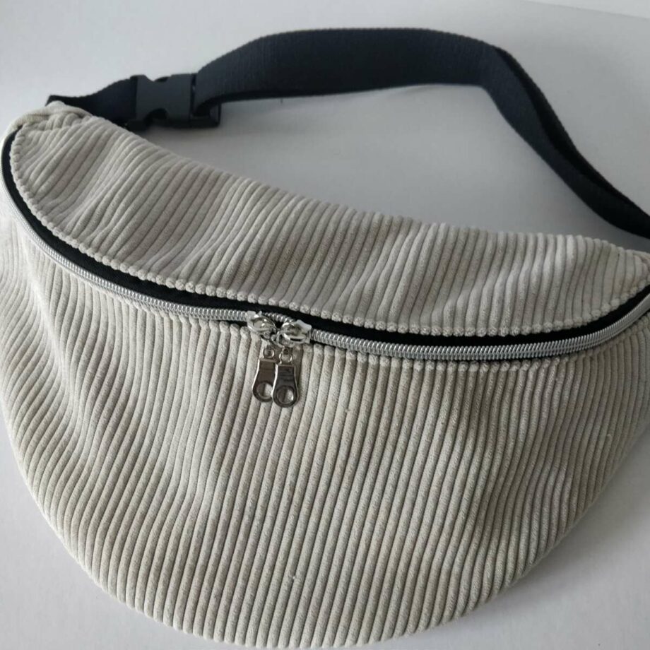 Sac banane XL velours écru - Valencroix