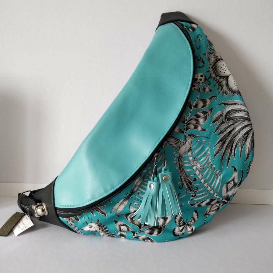 Sac banane XXL tissu designer Clarke & Clarke-bleu- Valencroix