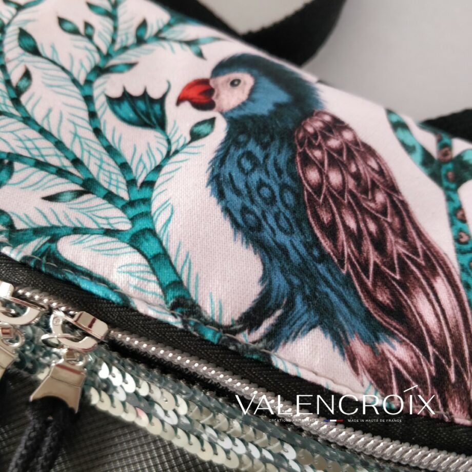 Sac banane XXL tissu designer Clarke & Clarke-bleu- Valencroix