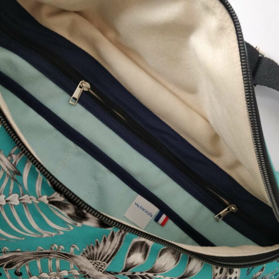 Sac banane XXL tissu designer Clarke & Clarke-bleu- Valencroix