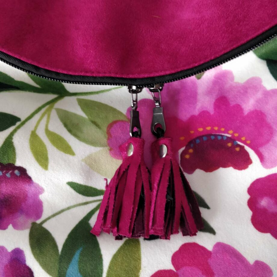 Sac banane XXL tissu designer Clarke & Clarke- rose - Valencroix