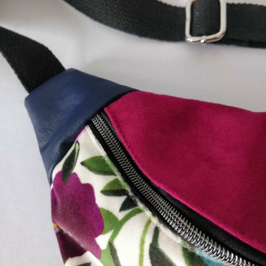 Sac banane XXL tissu designer Clarke & Clarke- rose - Valencroix