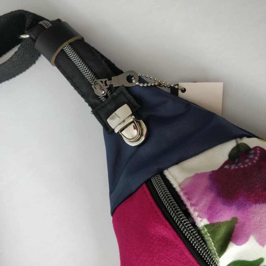 Sac banane XXL tissu designer Clarke & Clarke- rose - Valencroix