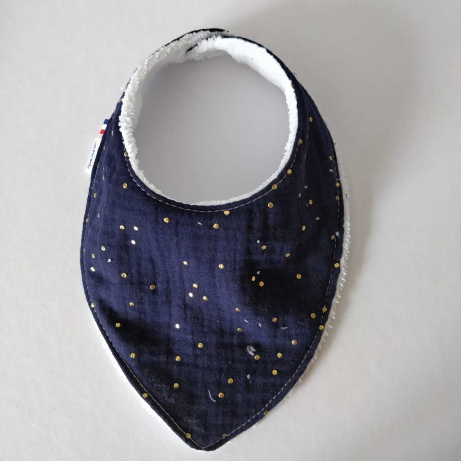 Bavoir bandana - double gaze marine